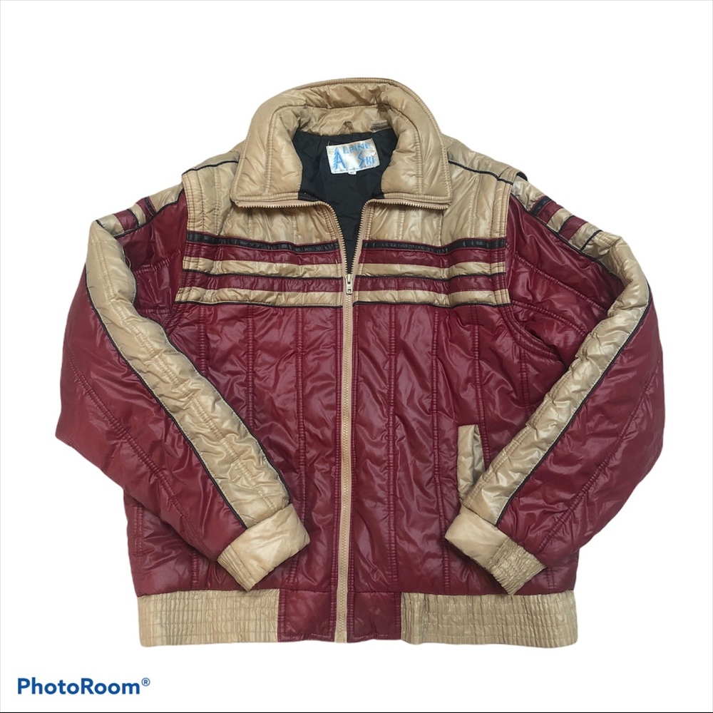 Vintage Puffer Jacket Coat ALPINE SKI vest convertible retro